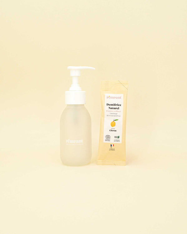 Dentifrice liquide rechargeable - Citron - Flacon + 1 recharge_Pimpant_The Trust Society