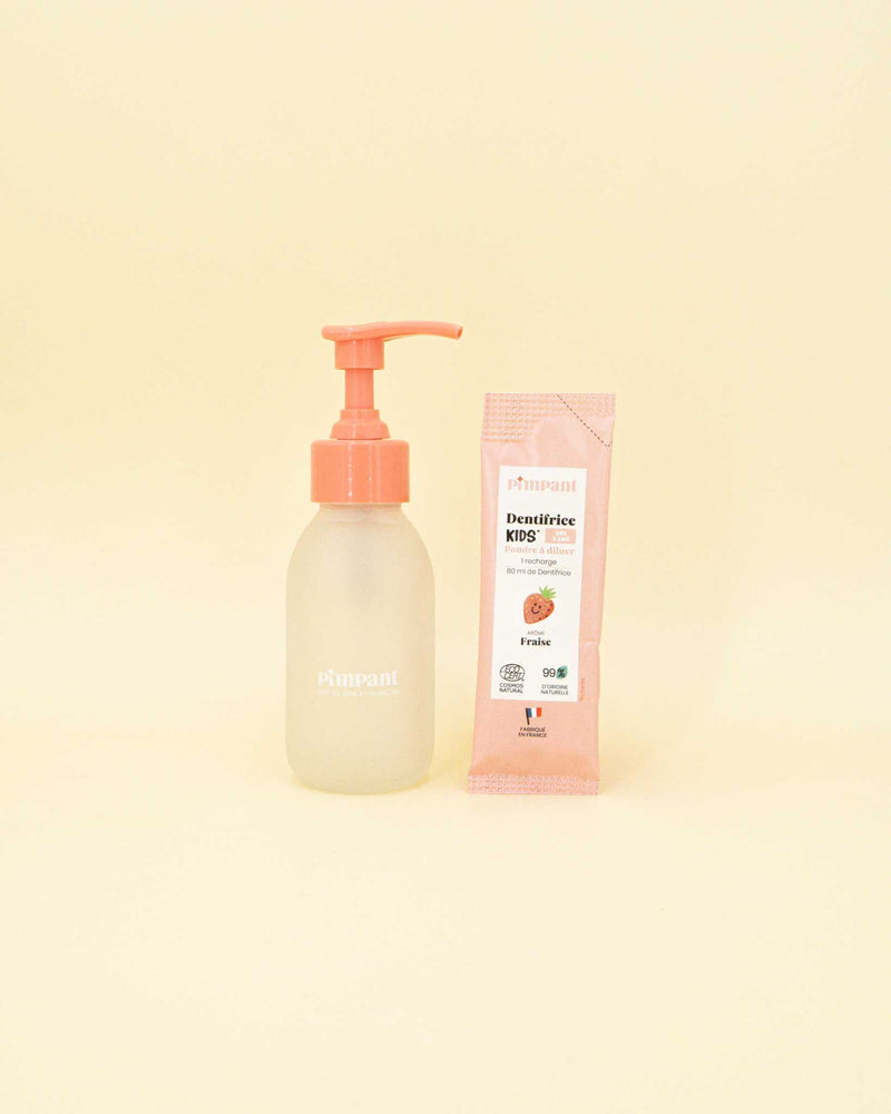 Dentifrice liquide rechargeable - Fraise - Flacon + 1 recharge_Pimpant_The Trust Society